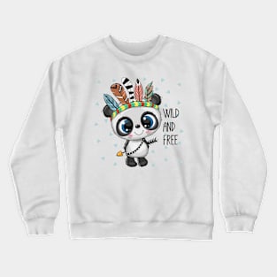 Cute panda in Indian style. Crewneck Sweatshirt